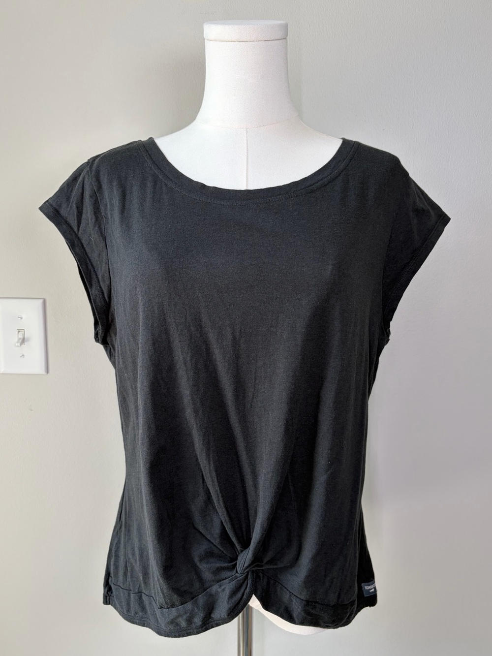 Toad & Co Anza Dark Gray Short Sleeve Shirt Organic Cotton Tencel Lyocell Blend